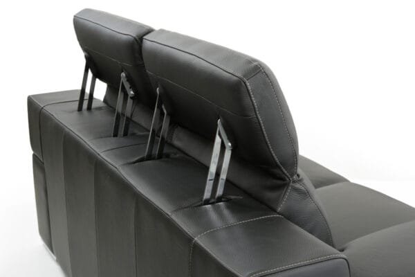 Lamod Italia Evergreen Modern Black Italian Leather Sofa Set - Image 4