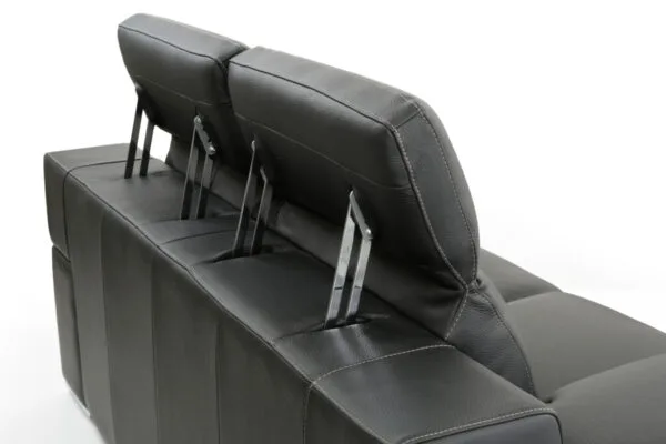 Lamod Italia Evergreen Modern Black Italian Leather Sofa Set - Image 4