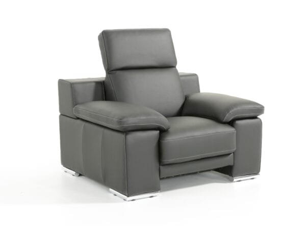 Lamod Italia Evergreen Modern Black Italian Leather Sofa Set - Image 2