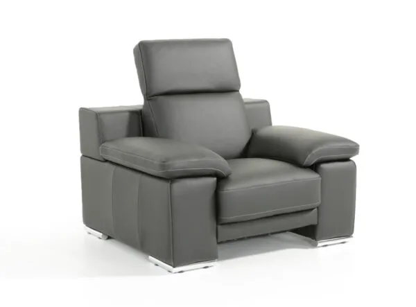 Lamod Italia Evergreen Modern Black Italian Leather Sofa Set - Image 2