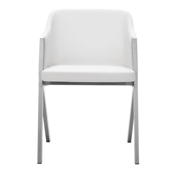 Modrest Darcy Modern White Leatherette Dining Chair (Set of 2) - Image 2