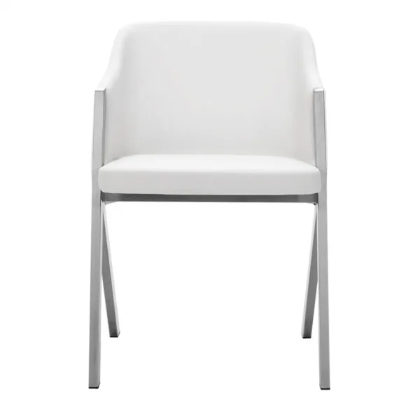 Modrest Darcy Modern White Leatherette Dining Chair (Set of 2) - Image 2