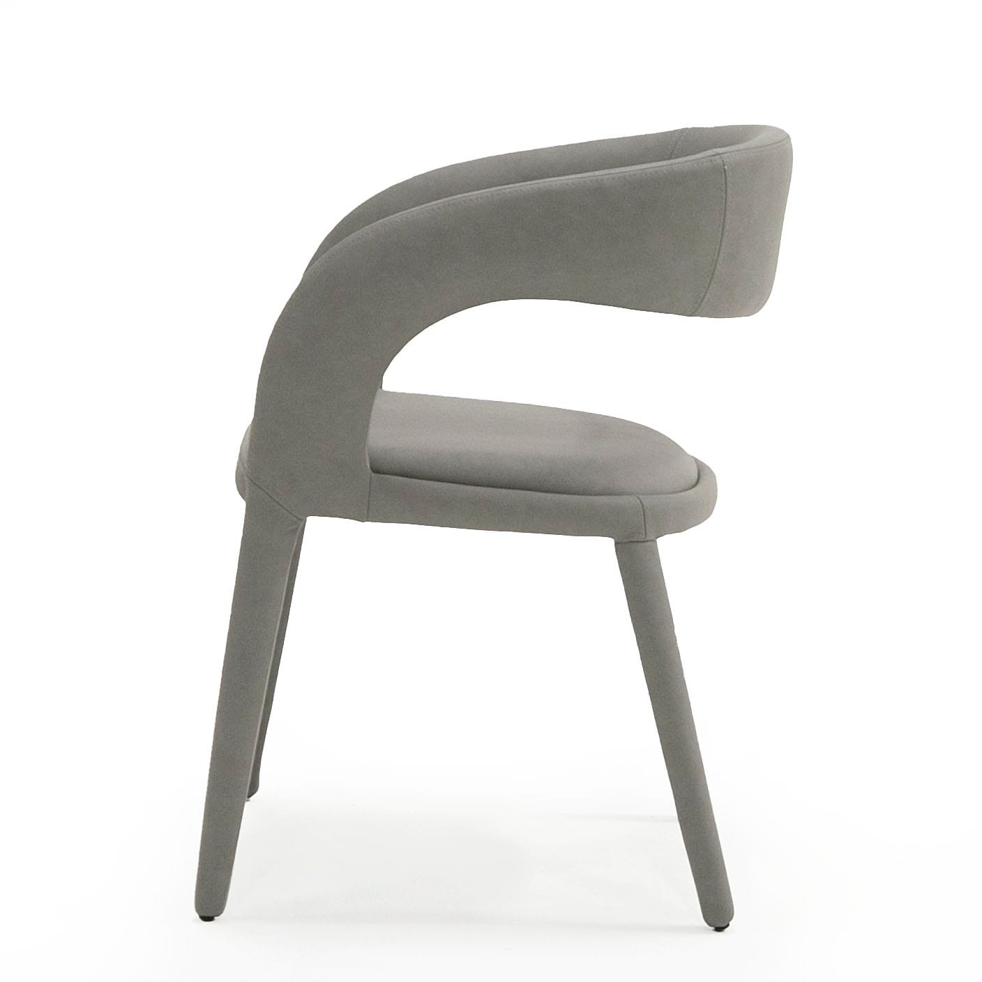 Modrest Faerron - Modern Grey Leatherette Dining Chair 1 Modrest Faerron - Modern Grey Leatherette Dining Chair