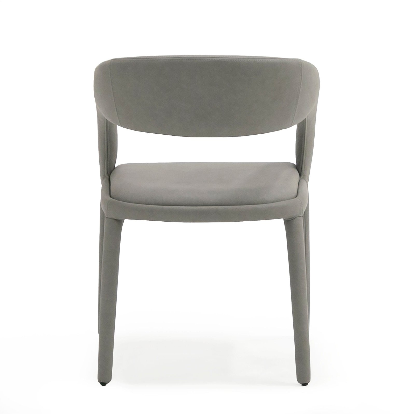 Modrest Faerron - Modern Grey Leatherette Dining Chair 3 Modrest Faerron - Modern Grey Leatherette Dining Chair - Image 3