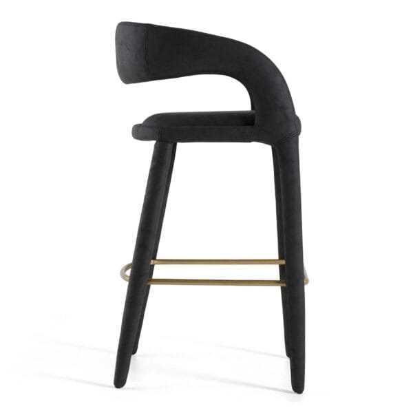 Modrest Faerron - Modern Black Leatherette Bar Chair - Image 3