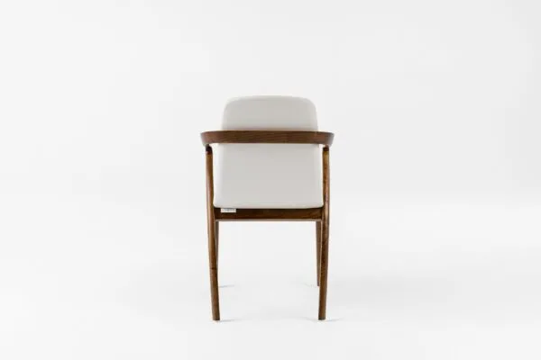 Modrest Falcon Mid-Century Walnut and Cream Dining Chair - Image 3