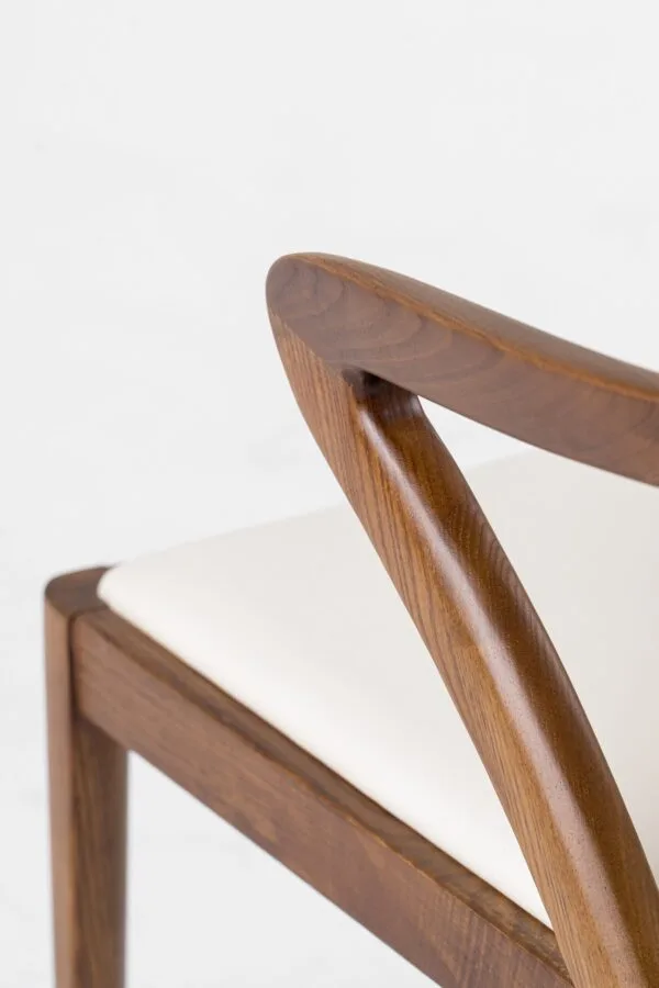 Modrest Falcon Mid-Century Walnut and Cream Dining Chair - Image 5