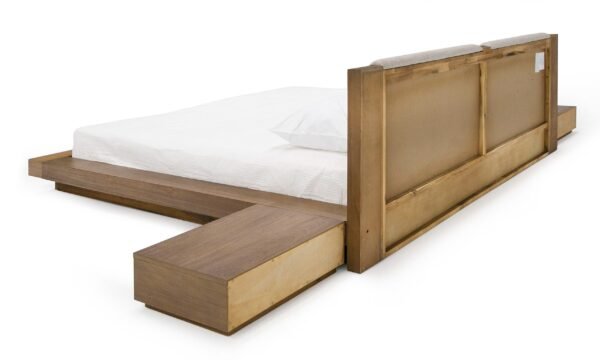 Nova Domus Fantasia - Contemporary Walnut & Grey Bed with Two Nightstands - Image 2