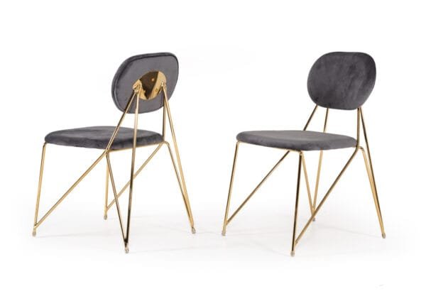 Modrest Carol Modern Grey Fabric Dining Chair (Set of 2) - Image 3