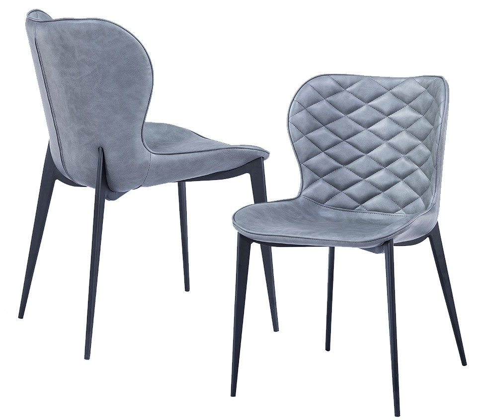 Modrest Felicia - Modern Grey & Black Dining Chair (Set of 2) 3 Modrest Felicia - Modern Grey & Black Dining Chair (Set of 2) - Image 3