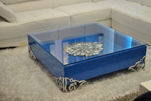 LS538 Emma Modern White Coffee Table w/ Glass Top - Image 5