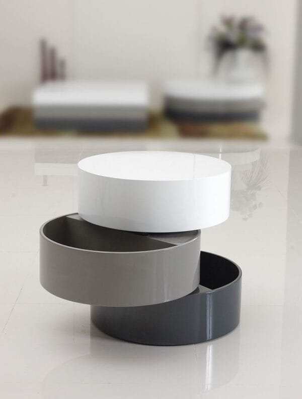 Trio 1 Modern 3-Tone Round End Table - Image 2
