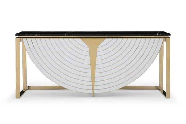 Modrest Flavio - Gold + Marble Console Table - Image 2