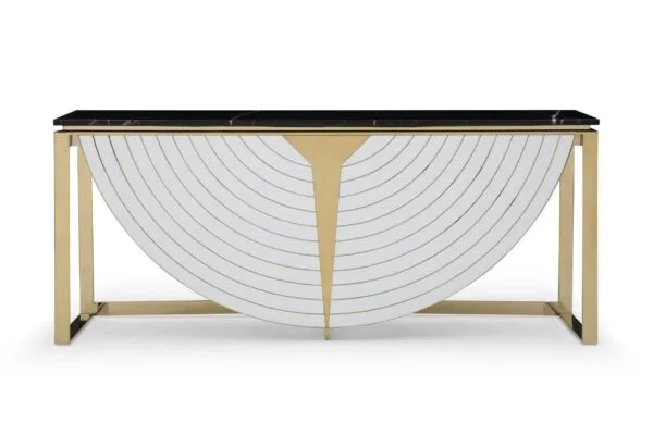Modrest Flavio - Gold + Marble Console Table - Image 2