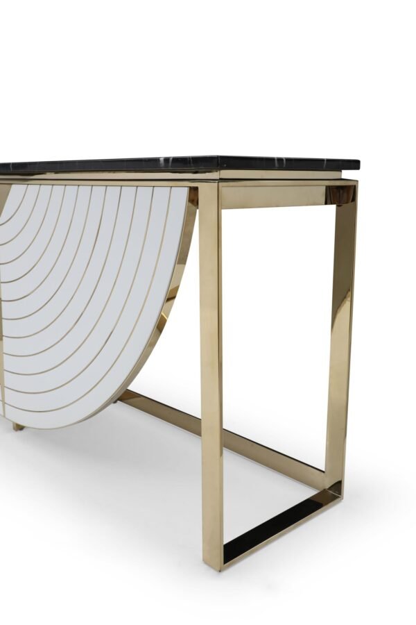 Modrest Flavio - Gold + Marble Console Table - Image 4