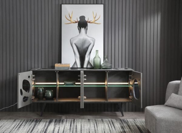 Modrest Fontana - Modern Grey Buffet - Image 5
