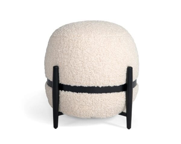 Divani Casa Fouston - Contemporary White Sherpa Pouf - Image 2