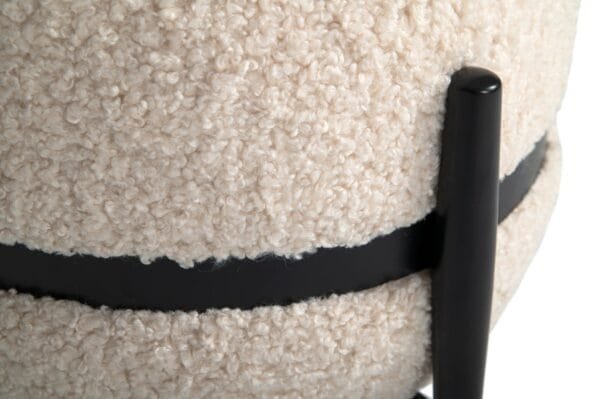 Divani Casa Fouston - Contemporary White Sherpa Pouf - Image 4