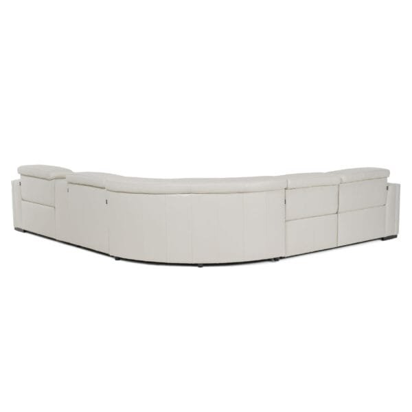 Modrest Frazier - Modern White Leather Sectional Sofa with 3 Recliners + Console - Image 5