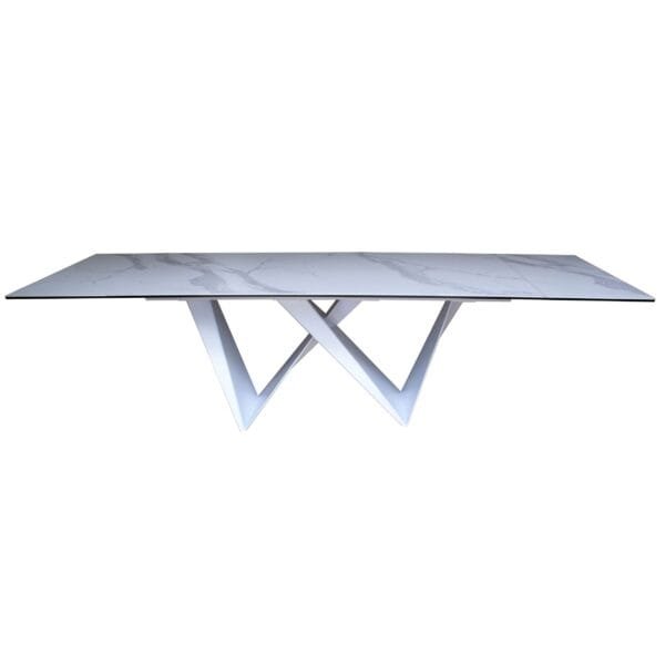 Modrest Fritz - Modern White Extendable Ceramic Dining Table