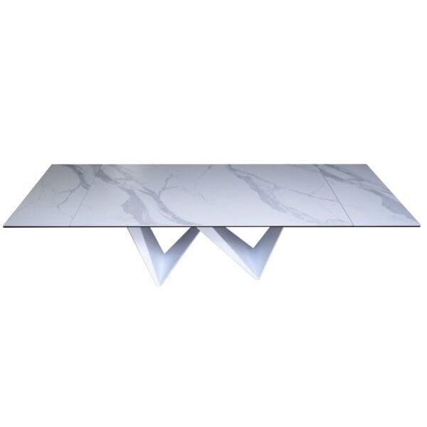 Modrest Fritz - Modern White Extendable Ceramic Dining Table - Image 2