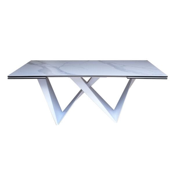 Modrest Fritz - Modern White Extendable Ceramic Dining Table - Image 3
