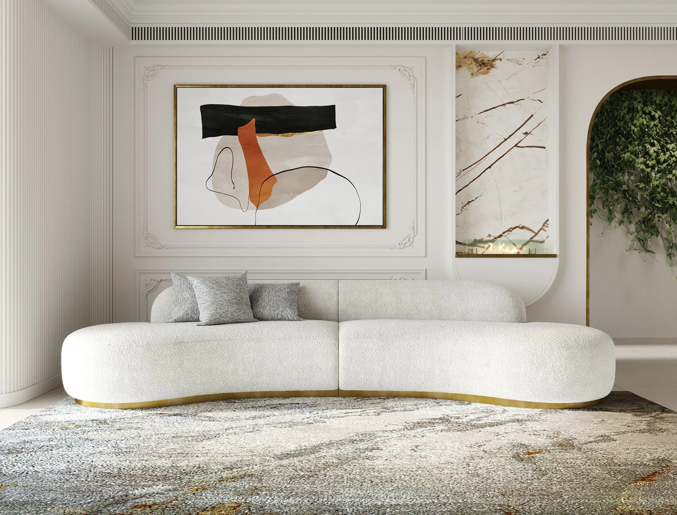 frontier curved sofa - Luxury Modern Living Room Furniture