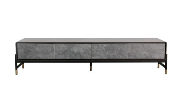 Modrest Gabrielle - Contemporary Acacia & Gold TV Stand - Image 2