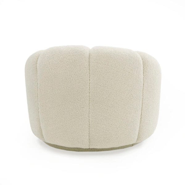 Divani Casa Gadson - Contemporary White Sherpa Swivel Chair Accent Chair - Image 3