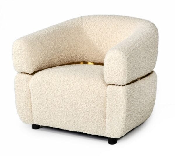Divani Casa Gannet - Glam Beige Fabric Chair - Image 2
