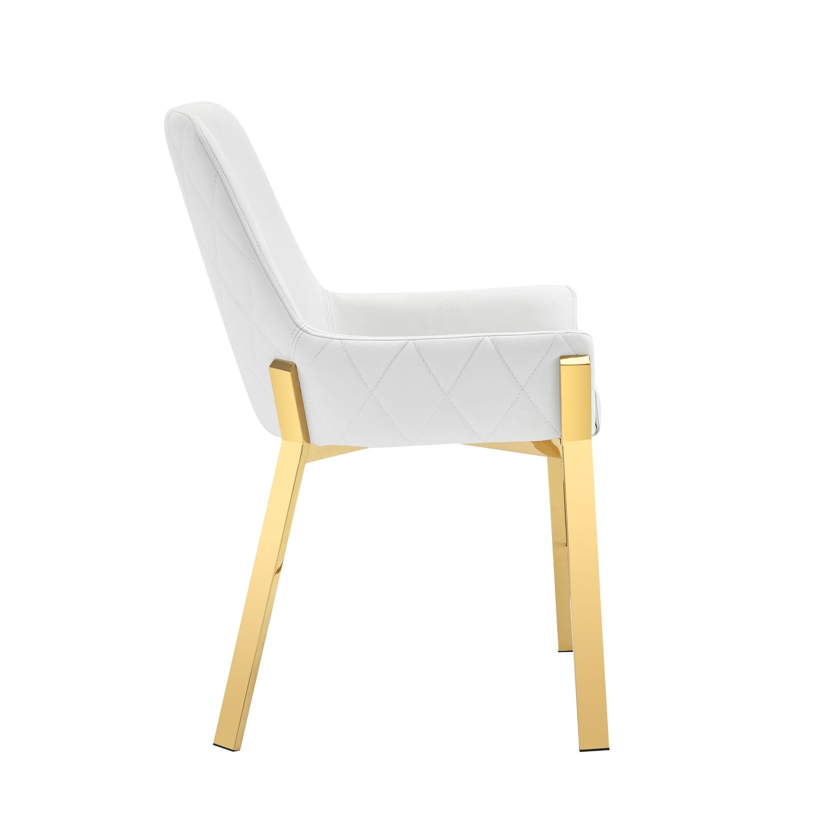 Modrest Ganon - Modern White & Gold Dining Chair 2 Modrest Ganon - Modern White & Gold Dining Chair - Image 2