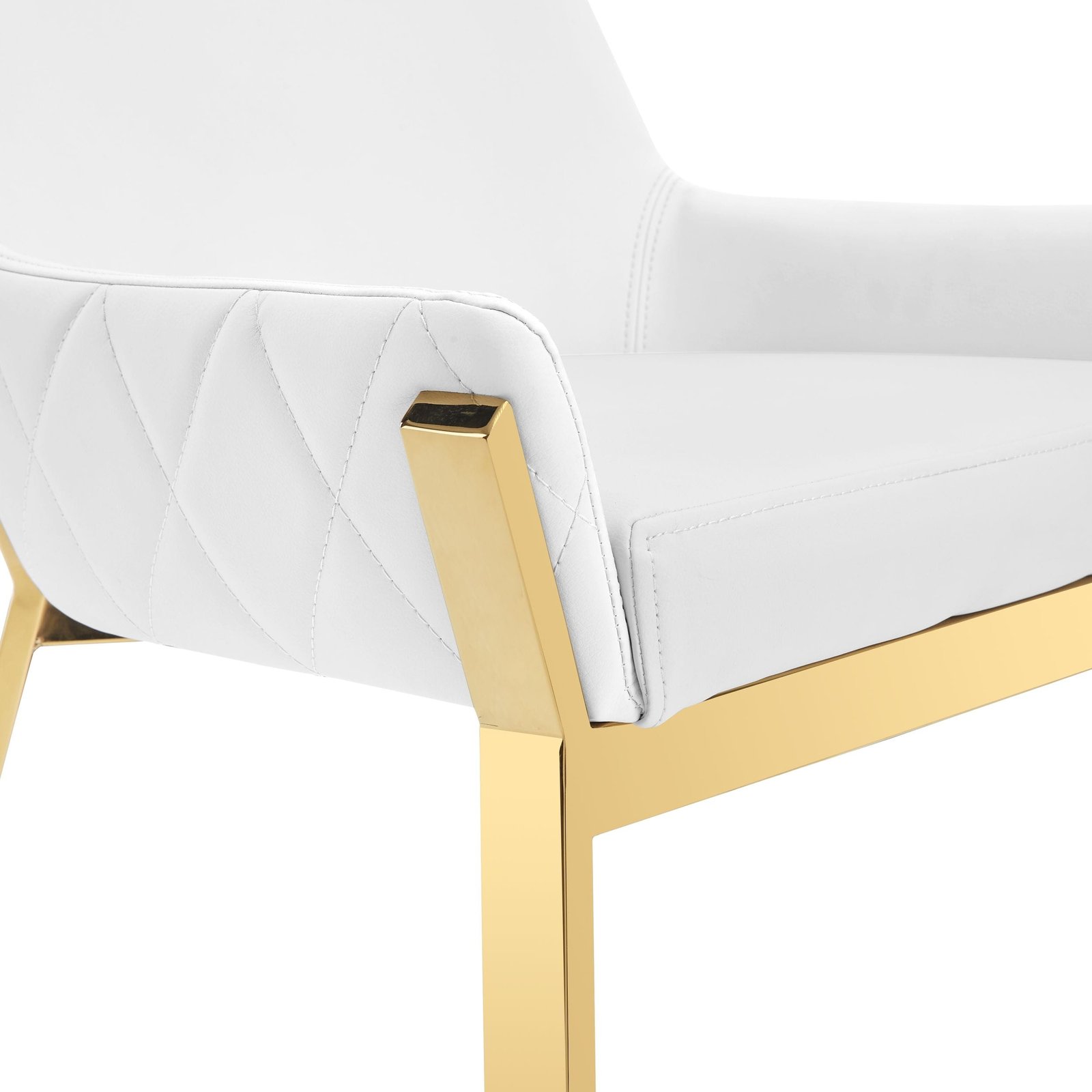 Modrest Ganon - Modern White & Gold Dining Chair 3 Modrest Ganon - Modern White & Gold Dining Chair - Image 3