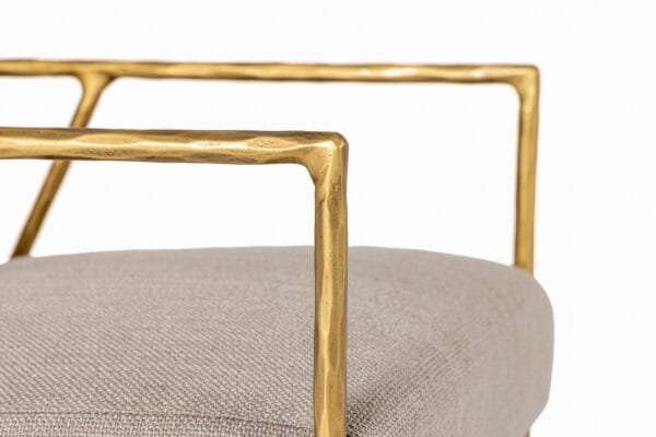 Modrest Gibbons - Modern Beige Linen + Forged Gold Accent Chair - Image 5