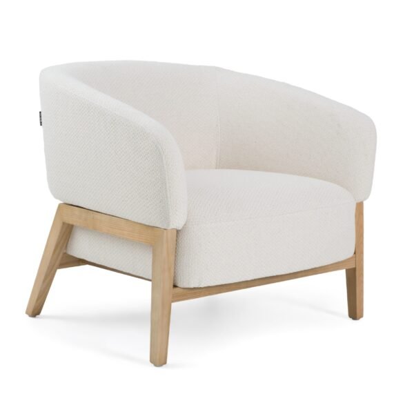 Divani Casa Giselle - Mid-Century Modern Off-White Fabric Accent Chair