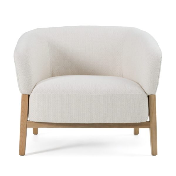 Divani Casa Giselle - Mid-Century Modern Off-White Fabric Accent Chair - Image 2