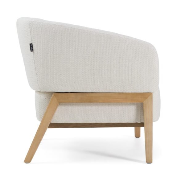 Divani Casa Giselle - Mid-Century Modern Off-White Fabric Accent Chair - Image 3