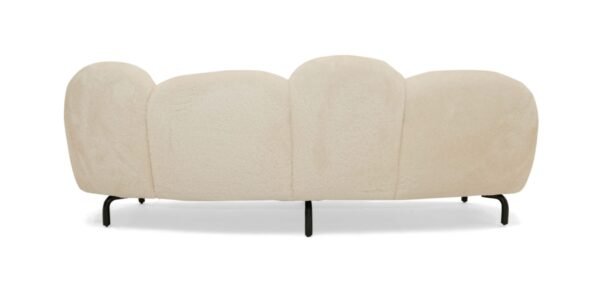 Divani Casa Glaster - Contemporary White Sherpa 88" Bubble Sofa - Image 2