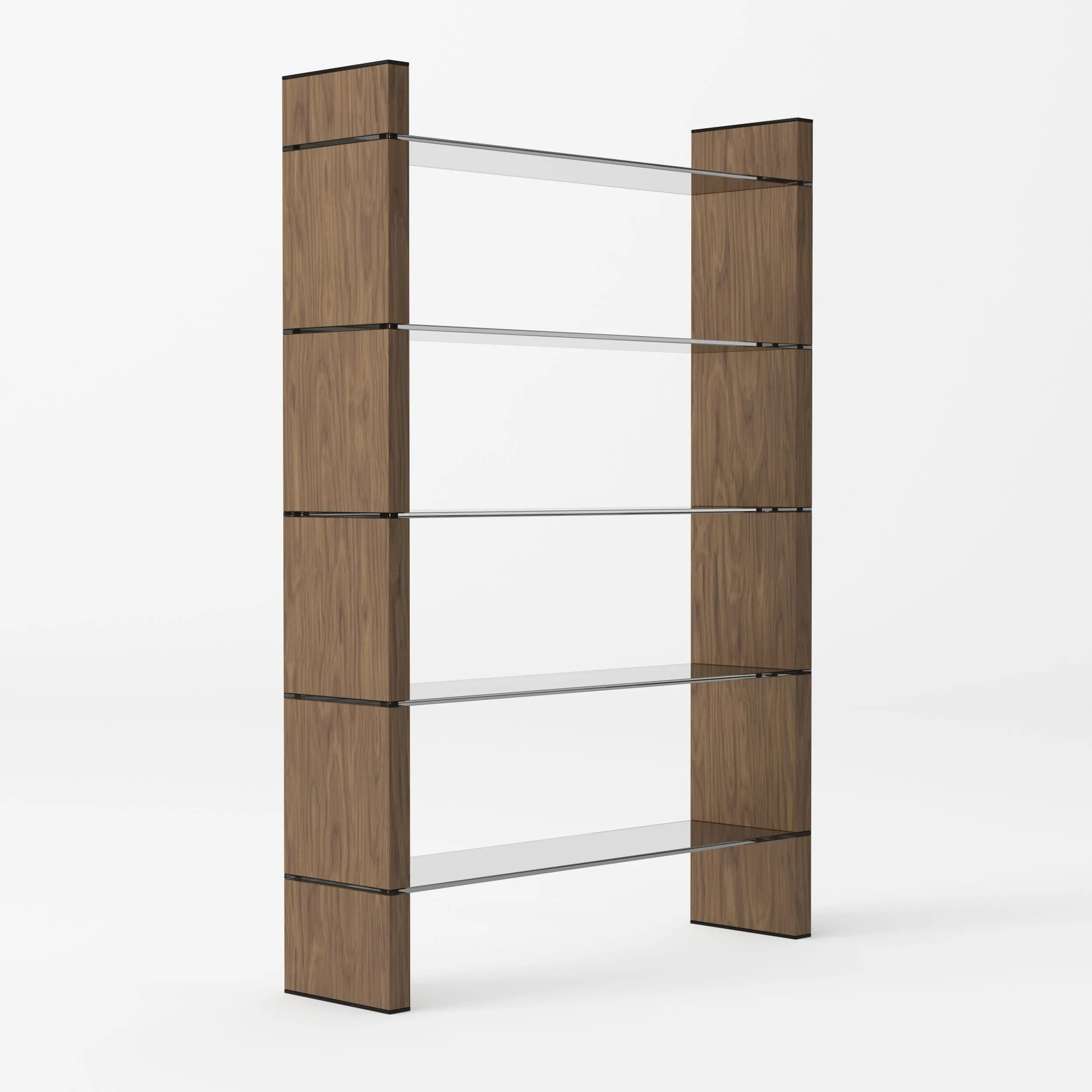 glencoe vgbb 77882 walnut shelf unit 4 - Modern Bookshelf