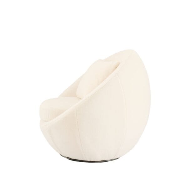 Modrest Gypsum - Modern White Swivel Accent Chair - Image 2