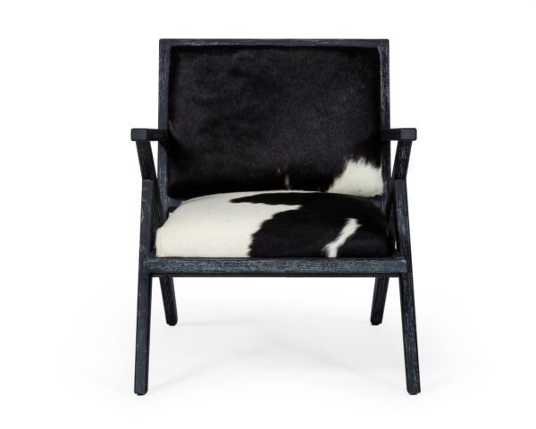 Modrest Hallam - Glam Black and White Cowhide Accent Chair - Image 2