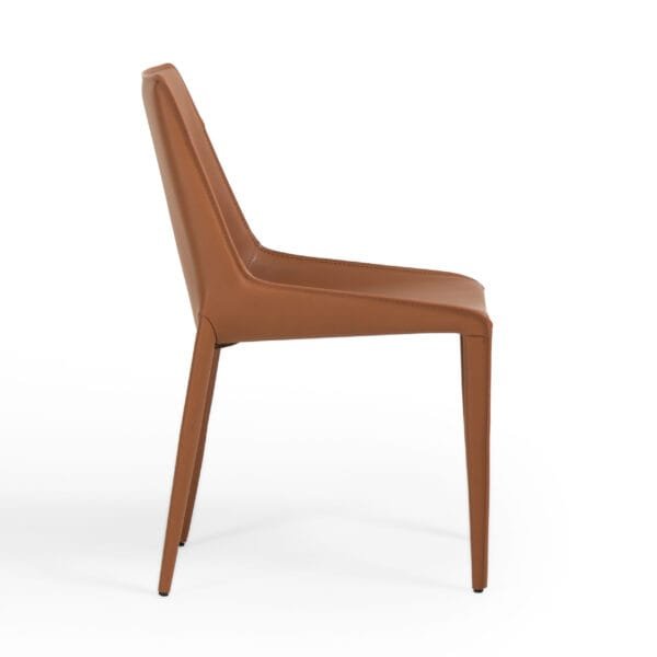 Modrest Halo - Modern Cognac Saddle Leather Dining Chair Set of Two - Image 4