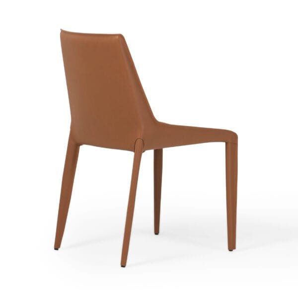 Modrest Halo - Modern Cognac Saddle Leather Dining Chair Set of Two - Image 5
