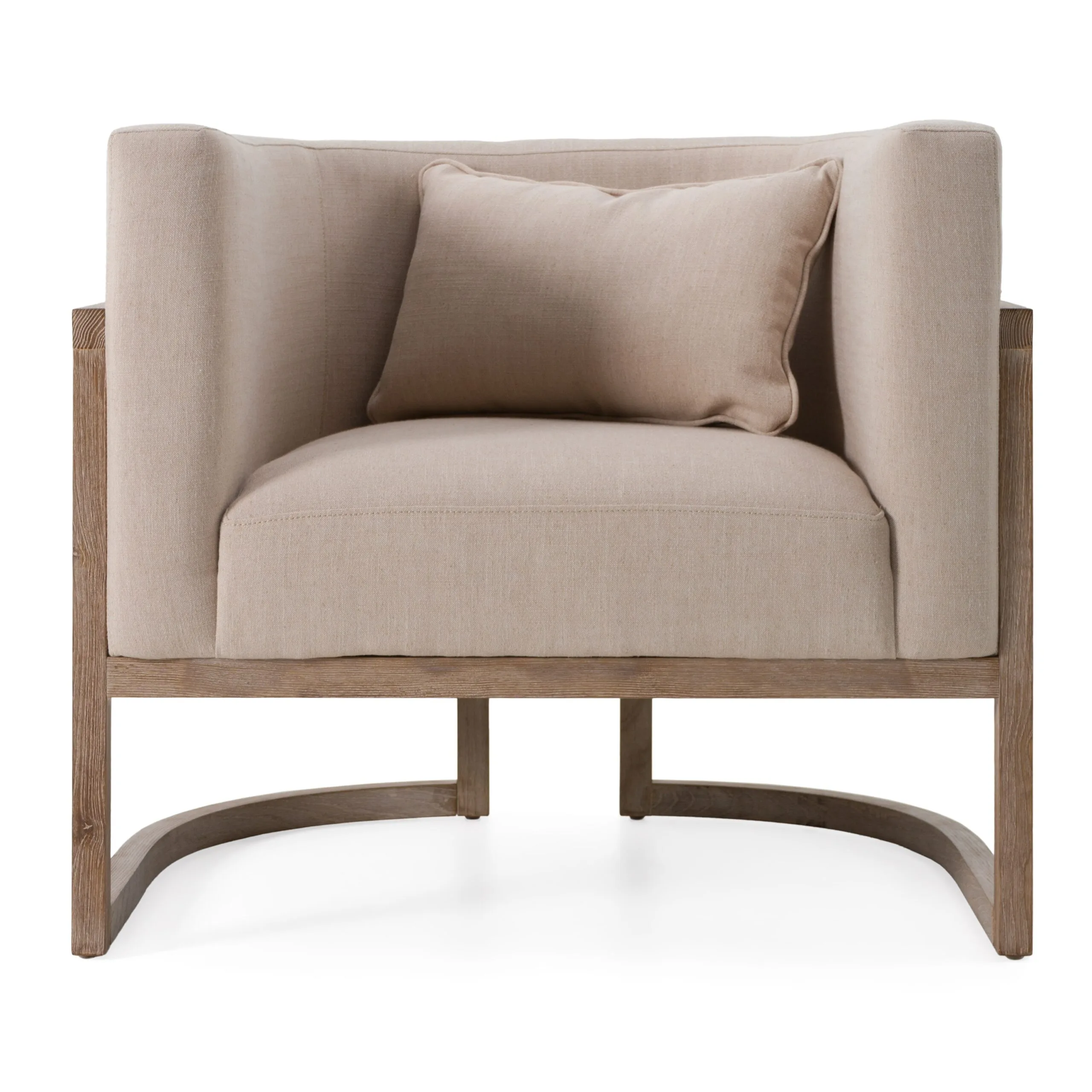 Modrest Haney - Modern Grey Fabric + Grey Oak+ Rattan Accent Chair 1 Modrest Haney - Modern Grey Fabric + Grey Oak+ Rattan Accent Chair