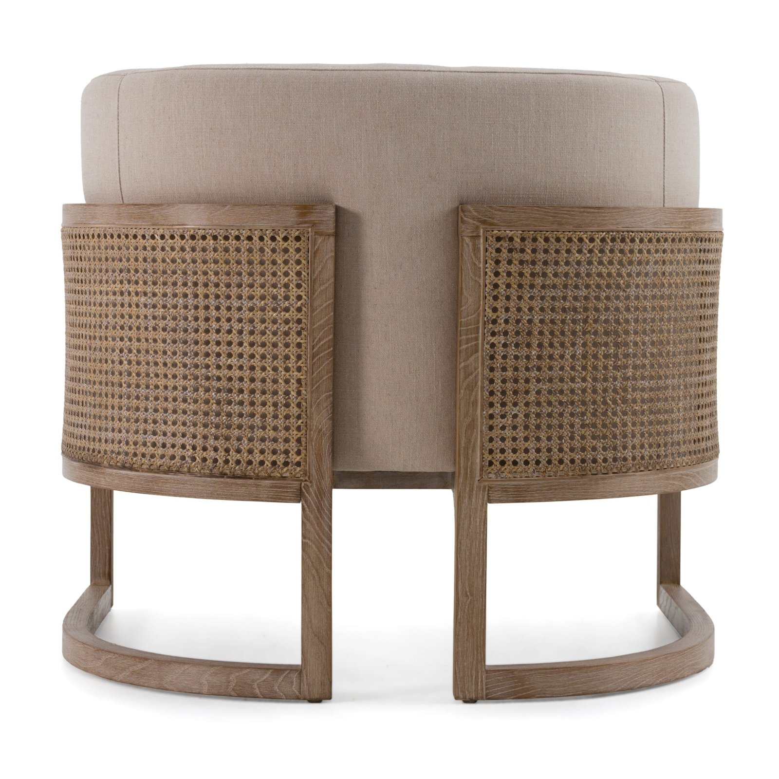Modrest Haney - Modern Grey Fabric + Grey Oak+ Rattan Accent Chair 3 Modrest Haney - Modern Grey Fabric + Grey Oak+ Rattan Accent Chair - Image 3