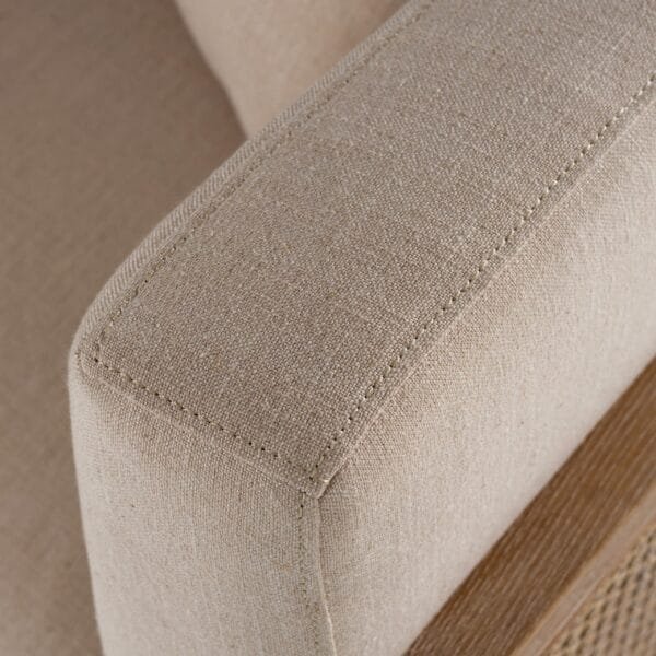 Modrest Haney - Modern Grey Fabric + Grey Oak+ Rattan Accent Chair - Image 5