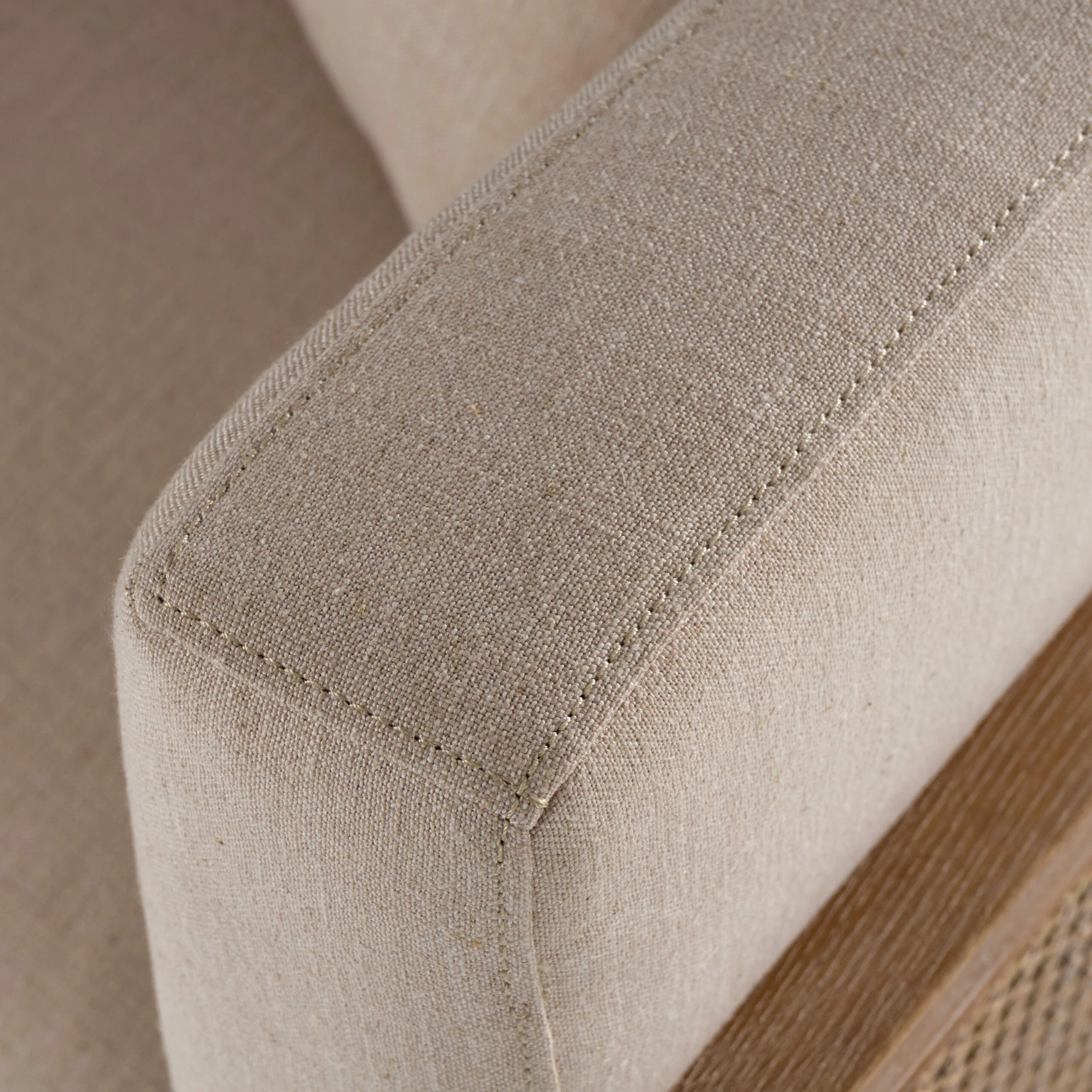 Modrest Haney - Modern Grey Fabric + Grey Oak+ Rattan Accent Chair 5 Modrest Haney - Modern Grey Fabric + Grey Oak+ Rattan Accent Chair - Image 5