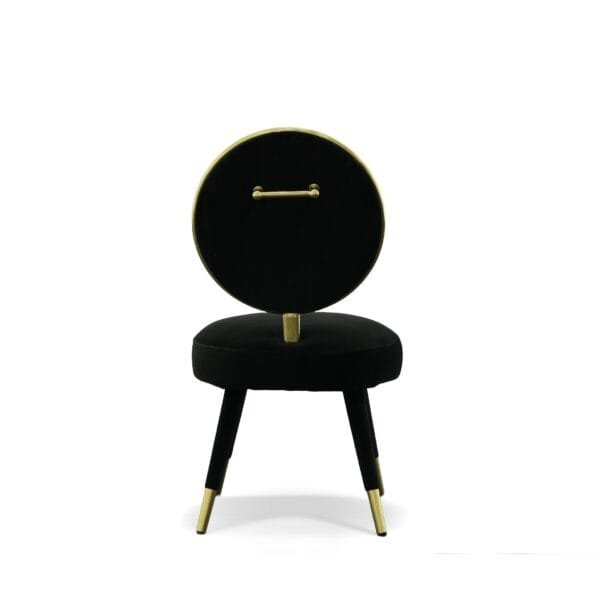 Modrest Haswell - Glam Black Velvet Accent Chair (Set of Two) - Image 3