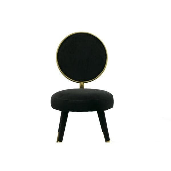 Modrest Haswell - Glam Black Velvet Accent Chair (Set of Two) - Image 4