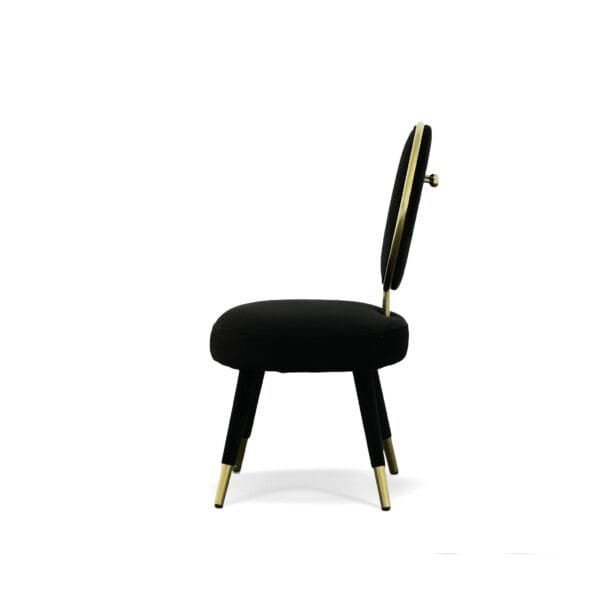 Modrest Haswell - Glam Black Velvet Accent Chair (Set of Two) - Image 2