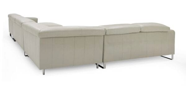 Divani Casa Hawkey - Contemporary Light Grey Leather RAF Chaise Sectional Sofa - Image 5